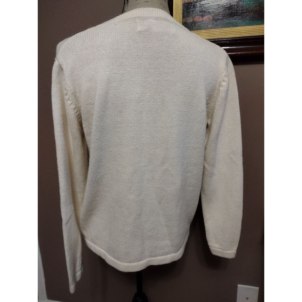 Star Blue Originals Womens Sweater Cardigan Size L Santa Not So Ugly Christmas - Picture 5 of 6